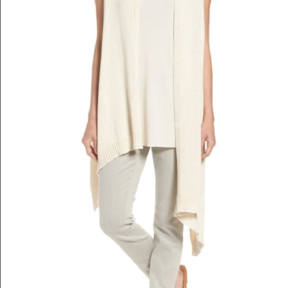 Never Worn Cotton Blend Knit Asymmetrical Wrap